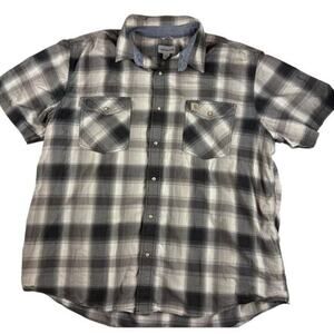 Carhartt Relaxed Fit Patterned Button Down Shirt - XXL